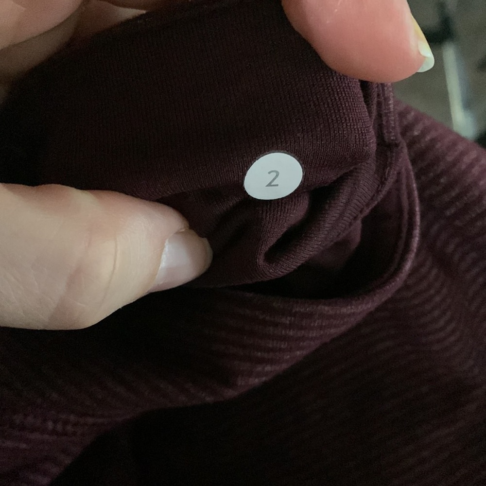 Lululemon Wunder Under Tonka Stripe Bordeaux Drama/Bordeaux Drama Size 2 - Picture 3 of 12